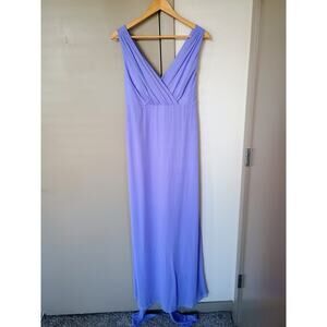 After Six chiffon floor-length lilac maxi dress gown large whimsical beachy